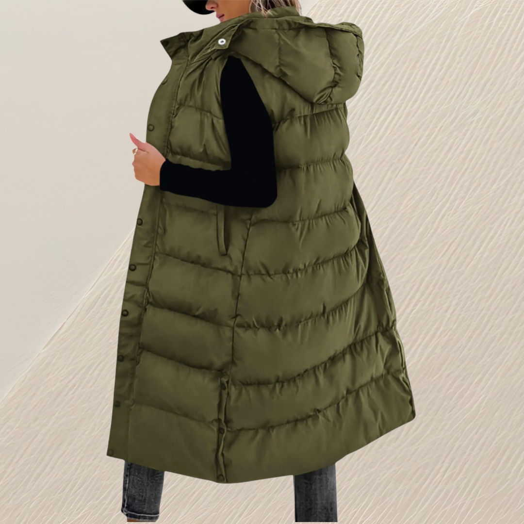 Elara Hooded Maxi Puffer Vest