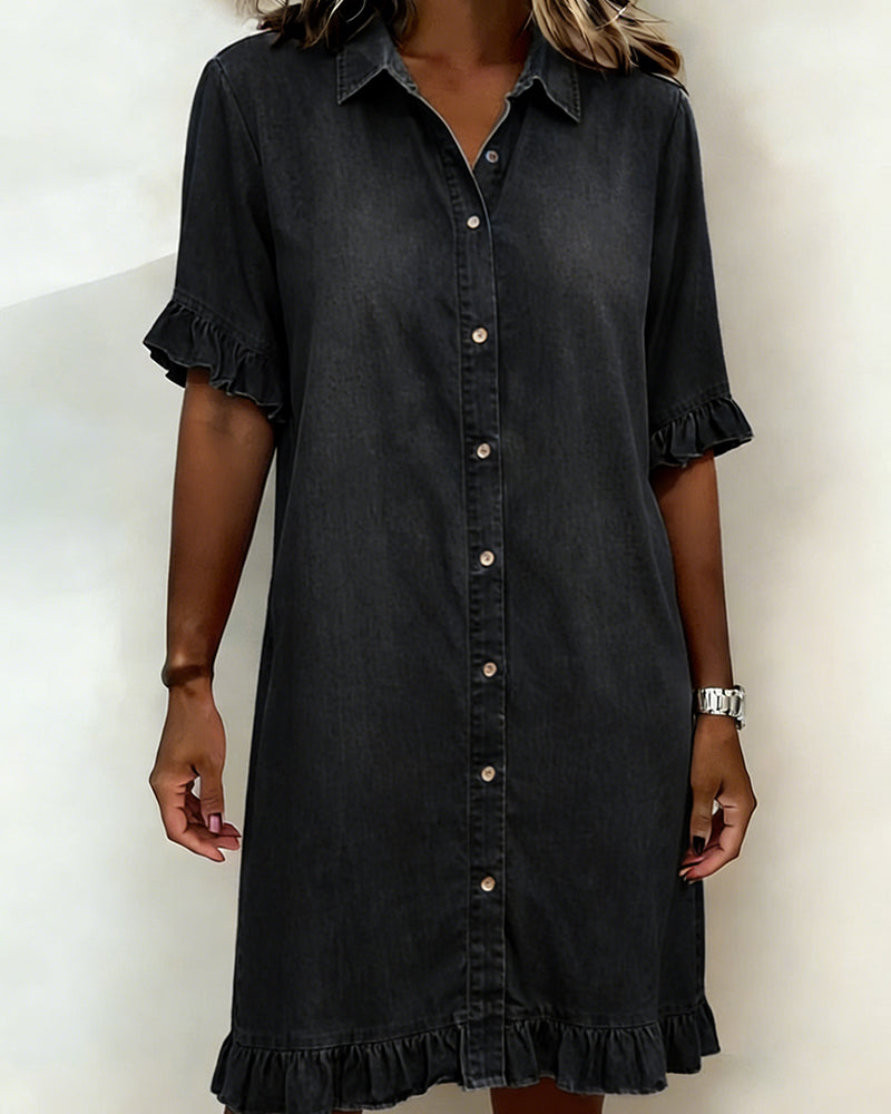 Aria | Comfortable Denim Dress with Flattering Ruching