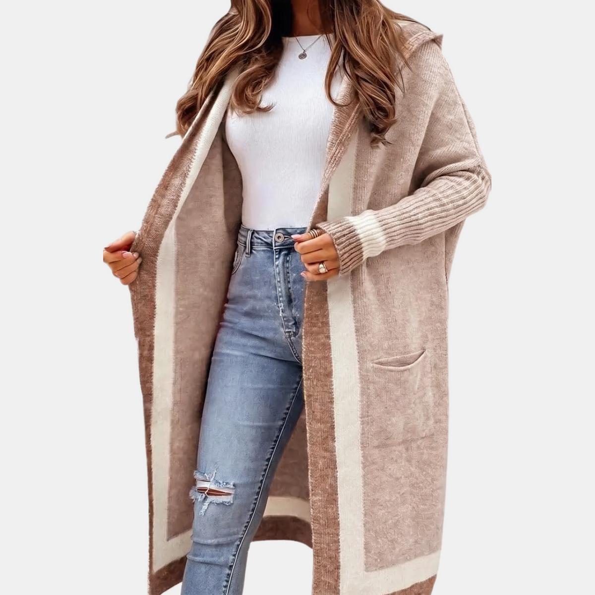 Women's Oversized Open Front Knit Maxi Cardigan Sweater