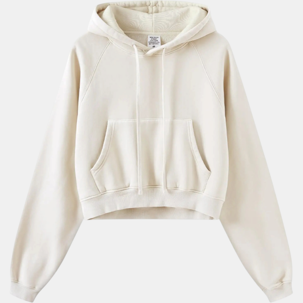 Women's Acid Wash Cropped Oversized Hoodie with Kangaroo Pocket