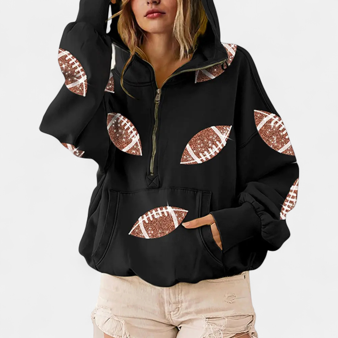 JORDAN™ – Bold Football Print Zip Hoodie