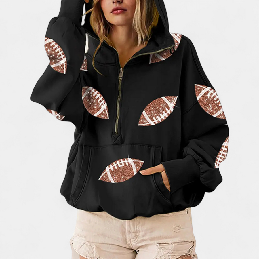 JORDAN™ – Bold Football Print Zip Hoodie