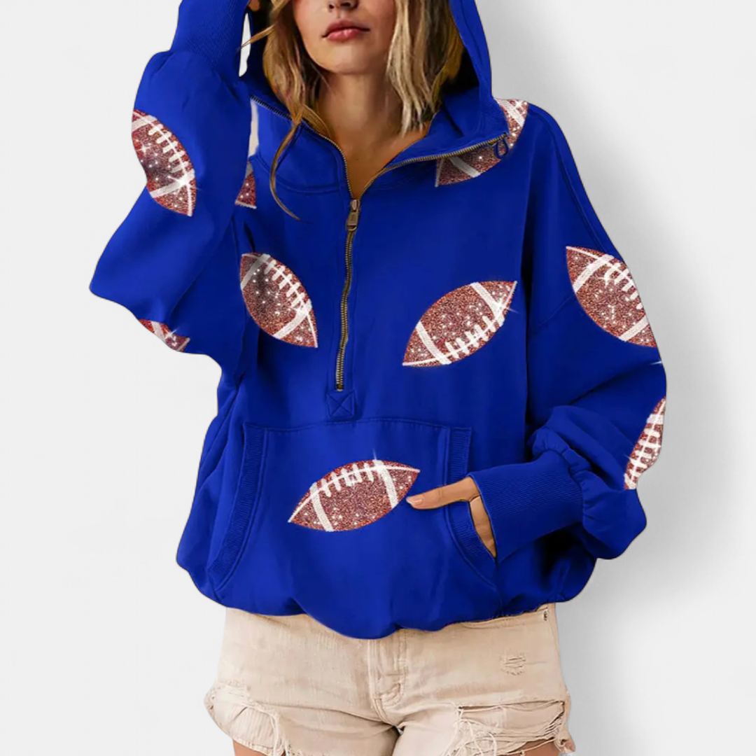 JORDAN™ – Bold Football Print Zip Hoodie