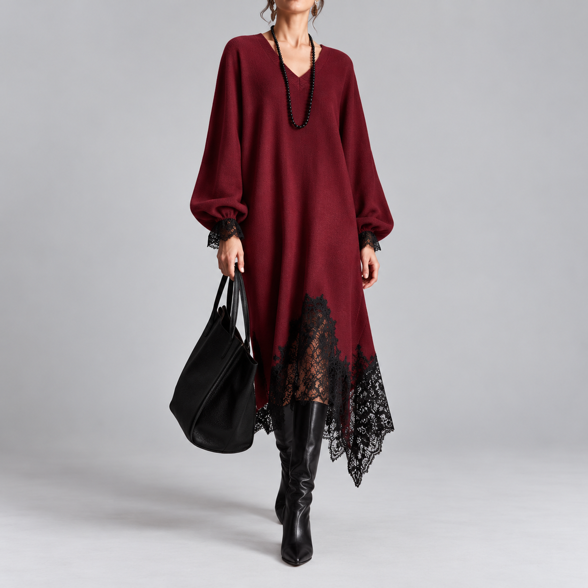 Mireille | Asymmetric Shimmer Knit Dress