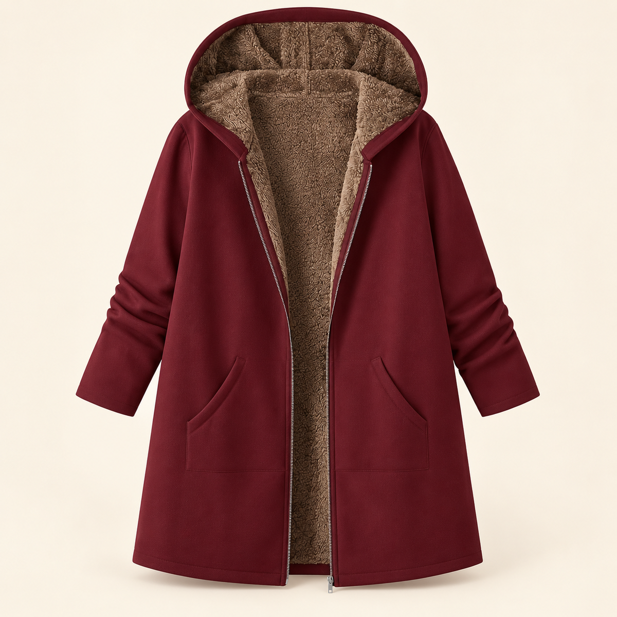 Evelyn™ | Cozy Lined Hooded Coat