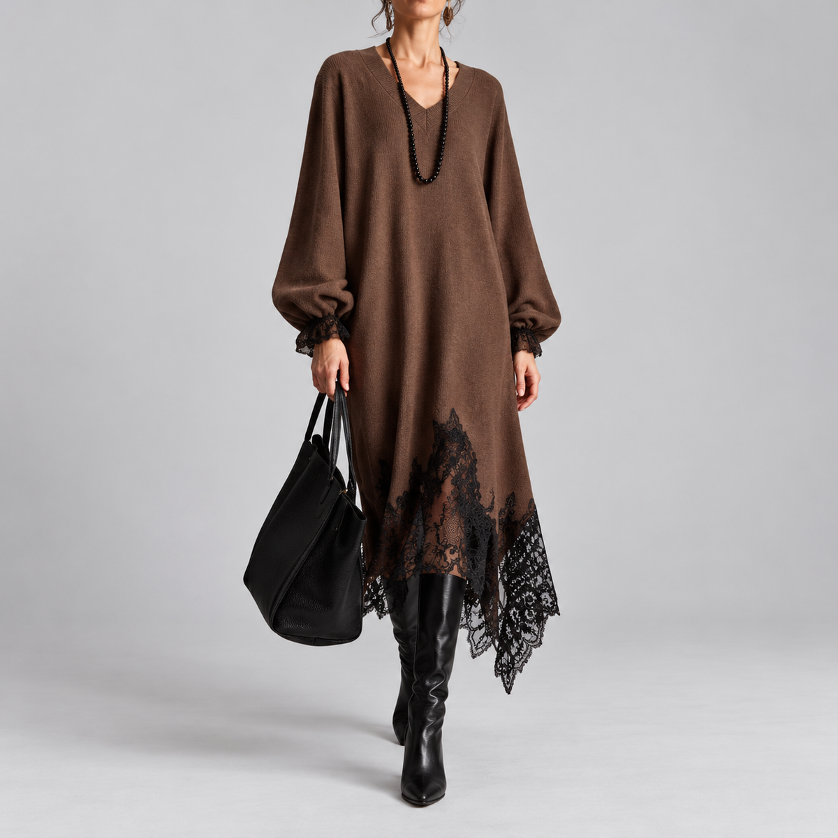 Mireille | Asymmetric Shimmer Knit Dress