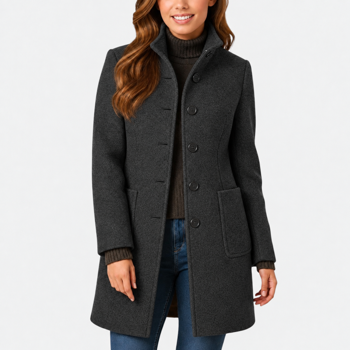 Clara | Elegant Tailored Button-Front Coat
