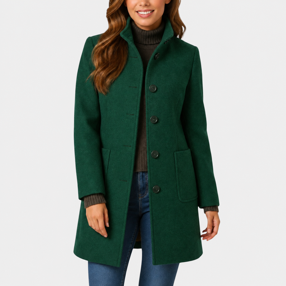 Clara | Elegant Tailored Button-Front Coat
