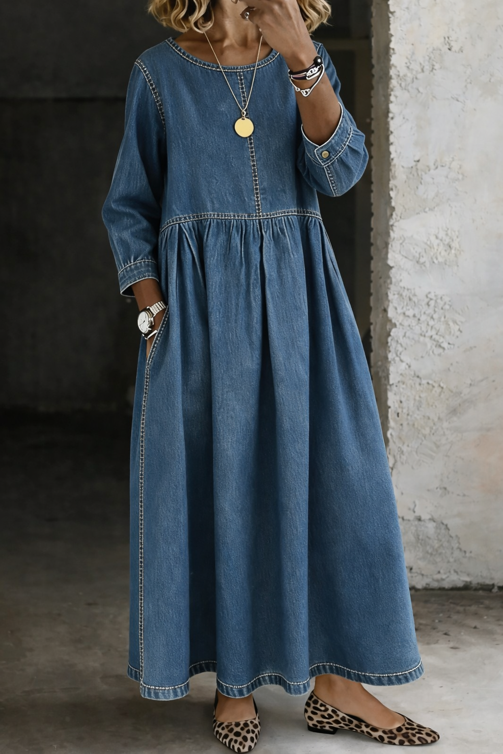 Zephyrelle | Relaxed Denim Maxi Dress