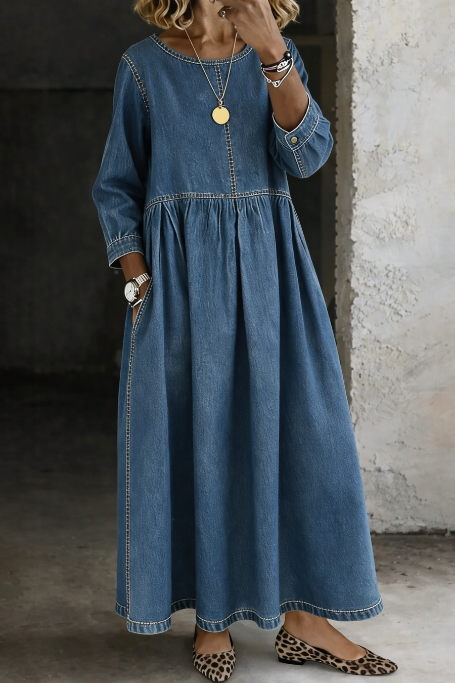 Zephyrelle | Relaxed Denim Maxi Dress