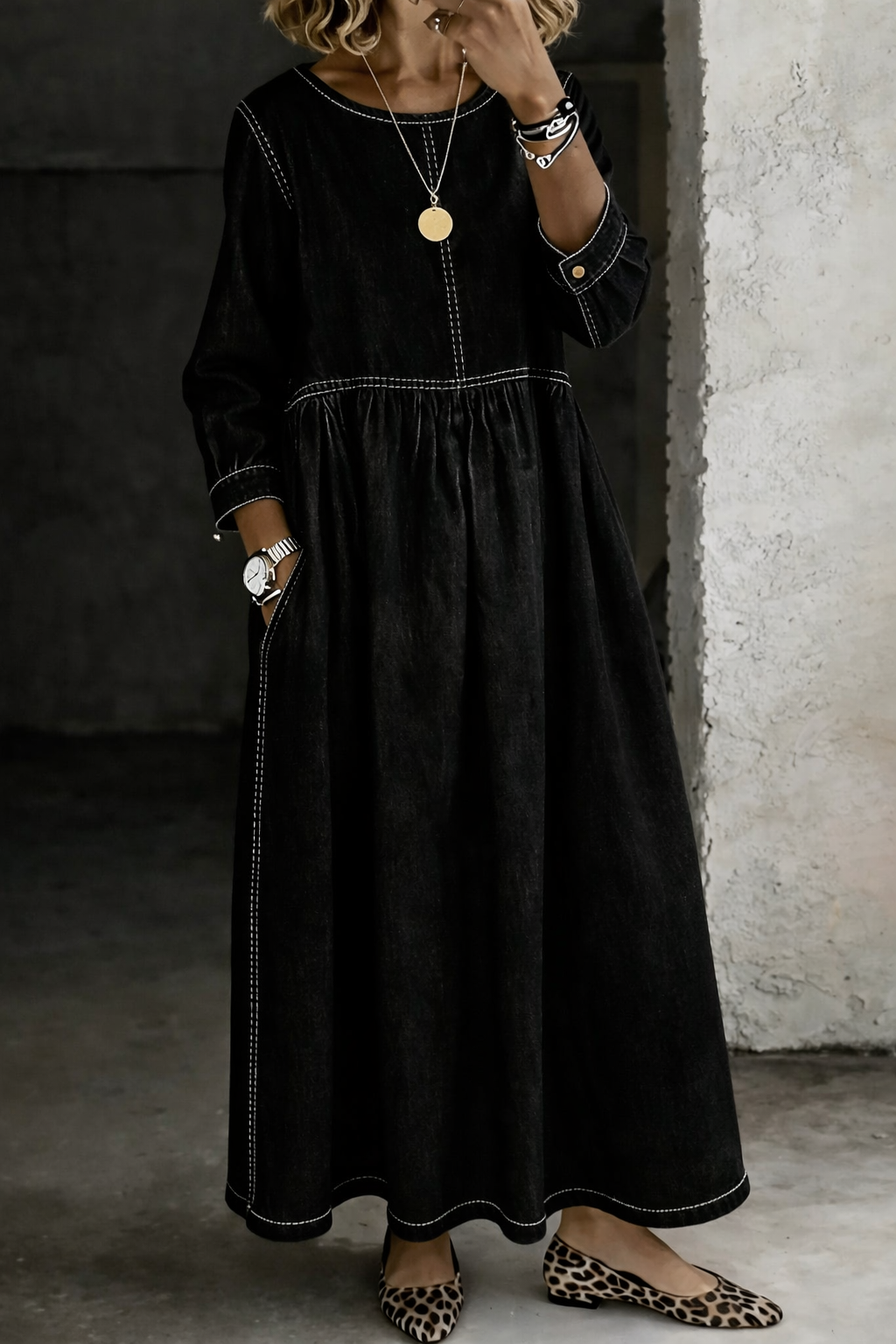Zephyrelle | Relaxed Denim Maxi Dress