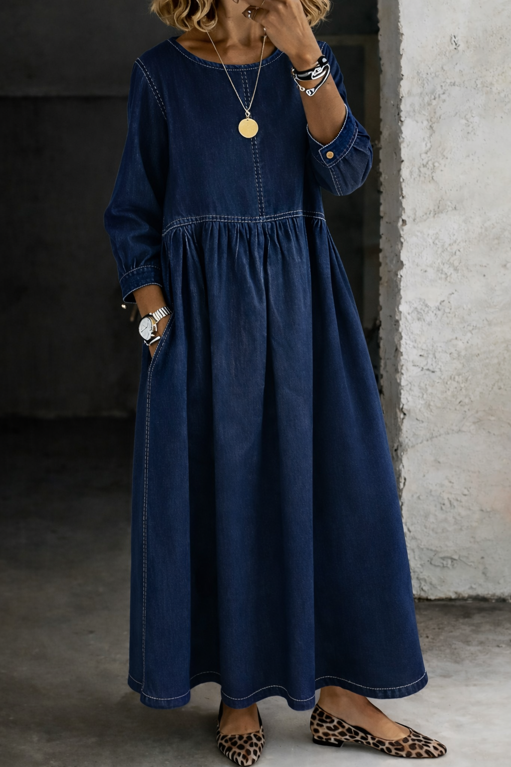 Zephyrelle | Relaxed Denim Maxi Dress