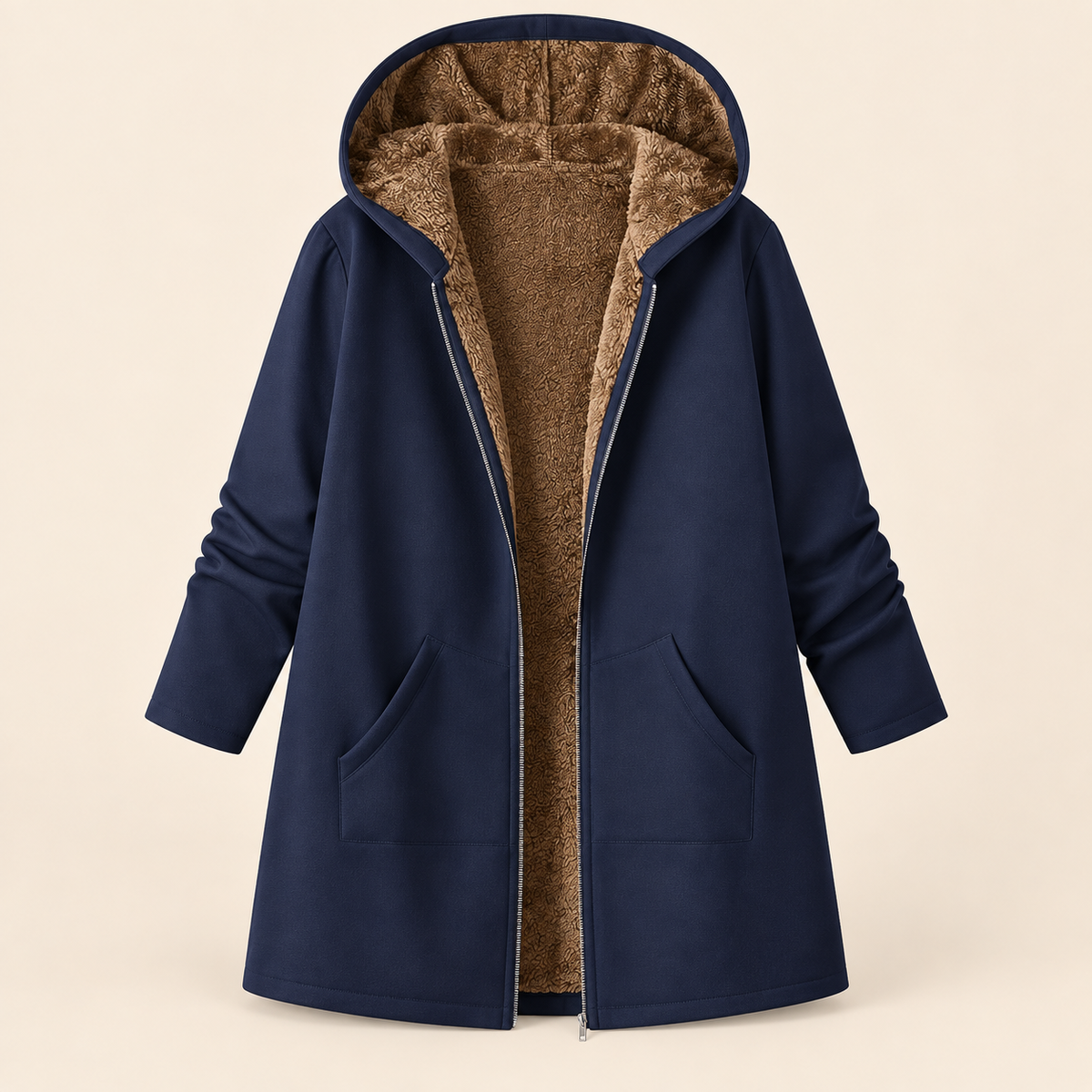 Evelyn™ | Cozy Lined Hooded Coat