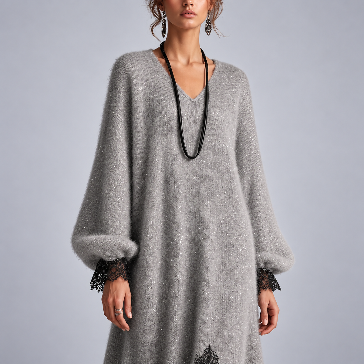 Mireille | Asymmetric Shimmer Knit Dress