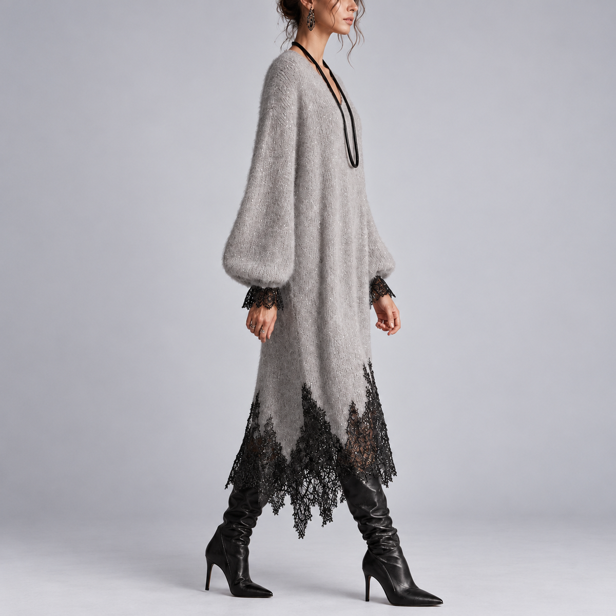 Mireille | Asymmetric Shimmer Knit Dress