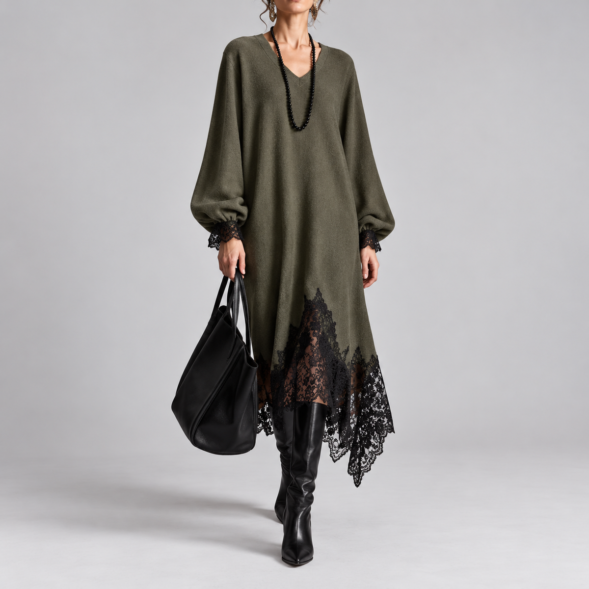 Mireille | Asymmetric Shimmer Knit Dress
