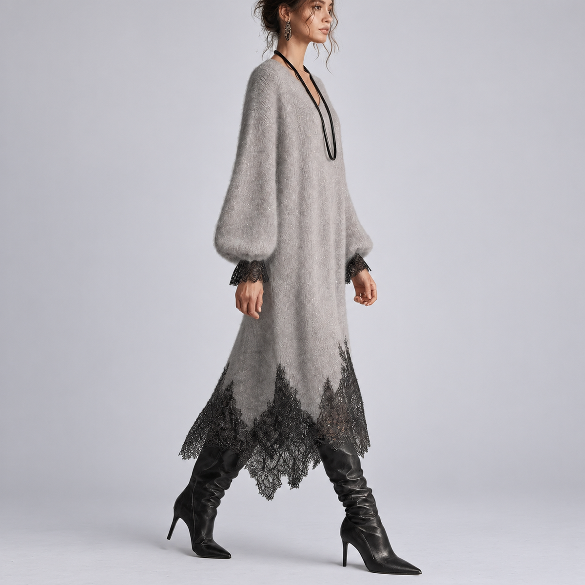 Mireille | Asymmetric Shimmer Knit Dress