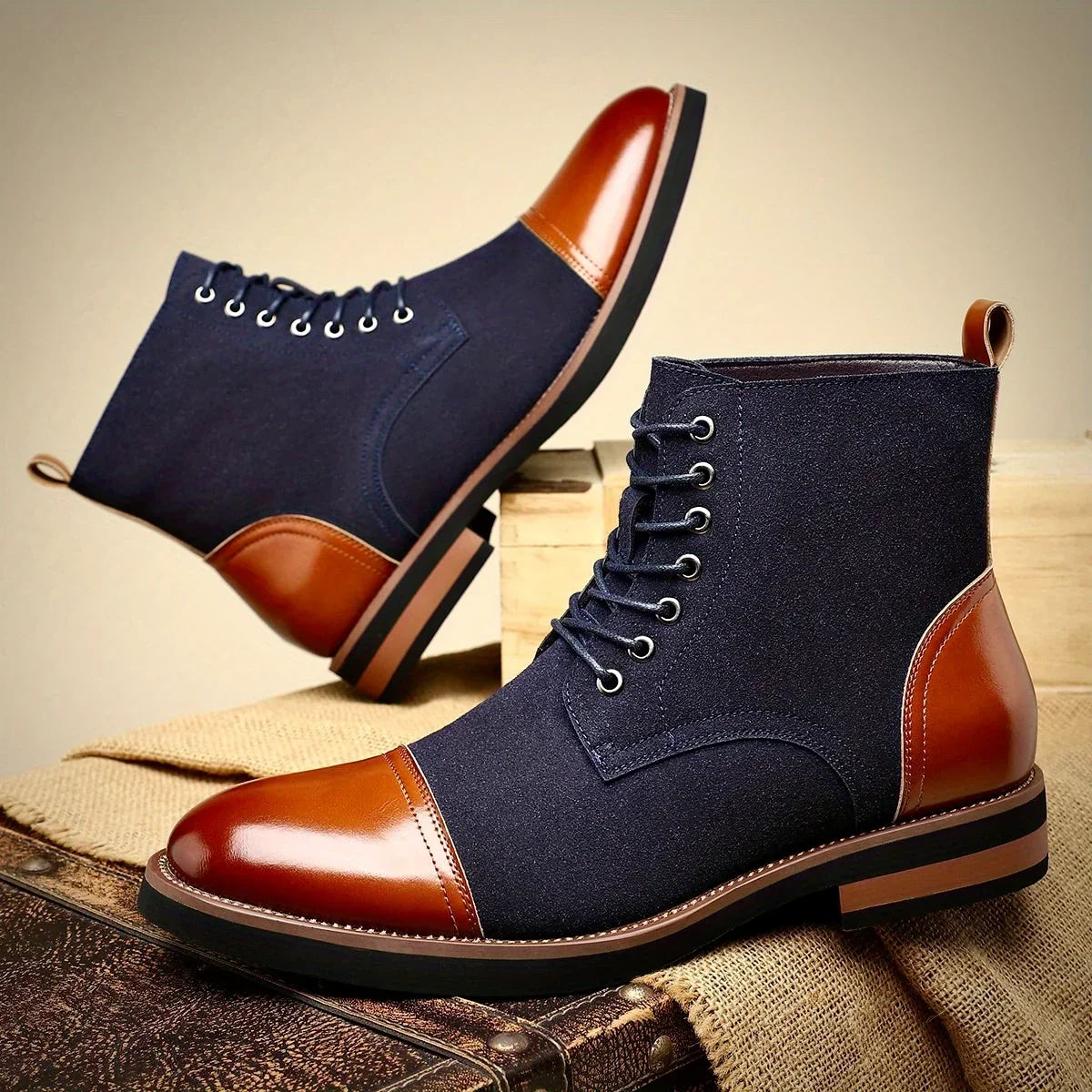 Oliver | Two-Tone Oxford Ankle Boots