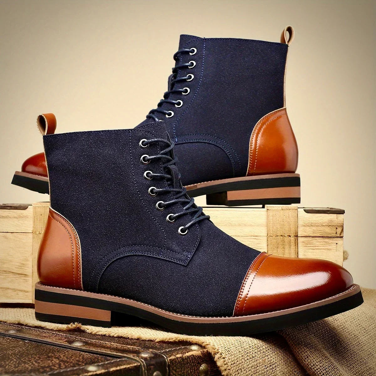 Oliver | Two-Tone Oxford Ankle Boots