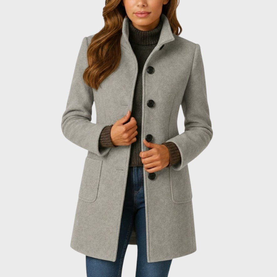 Clara | Elegant Tailored Button-Front Coat