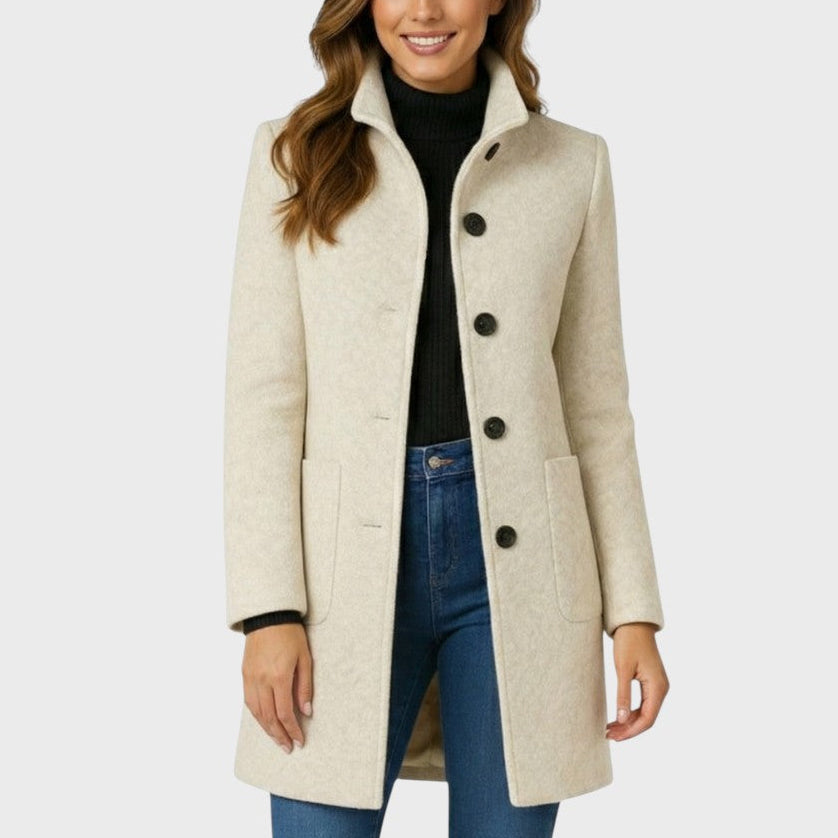 Clara | Elegant Tailored Button-Front Coat