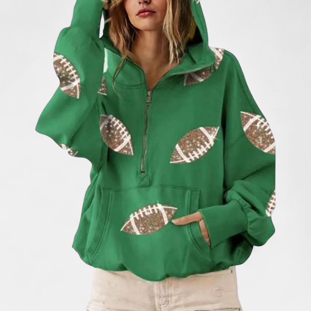 JORDAN™ – Bold Football Print Zip Hoodie