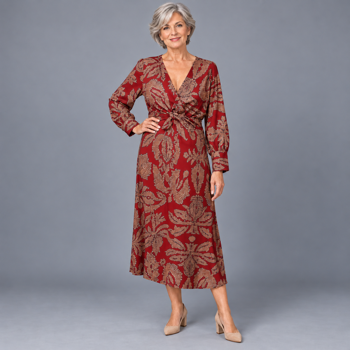 Isabella | Printed Midi Dress