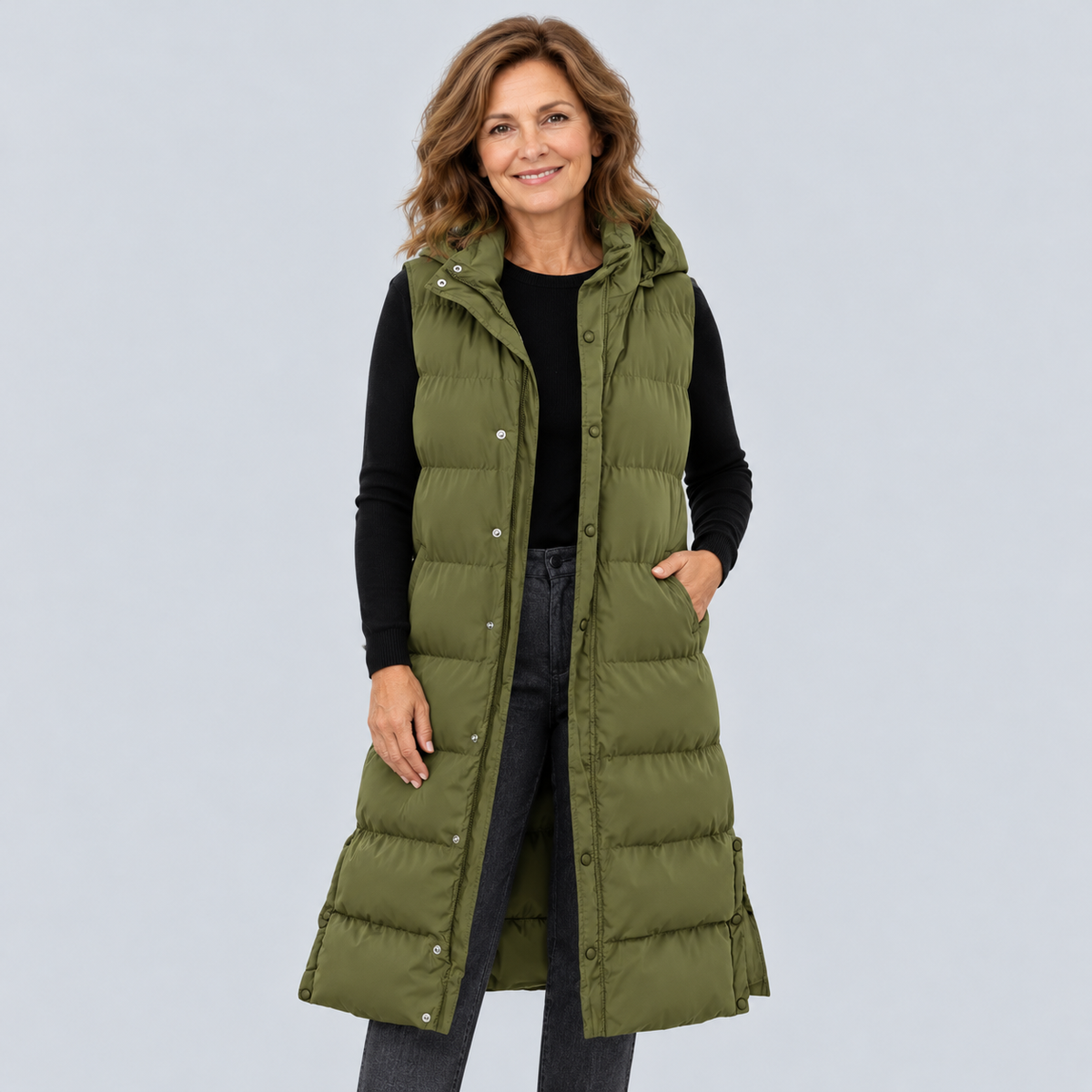 Elara Hooded Maxi Puffer Vest