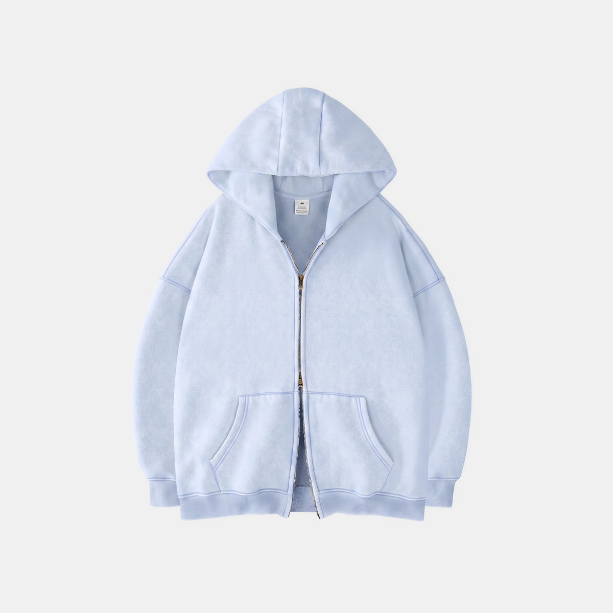Women's Oversized Zip Up Hoodie Double Zipper Kangaroo Pocket
