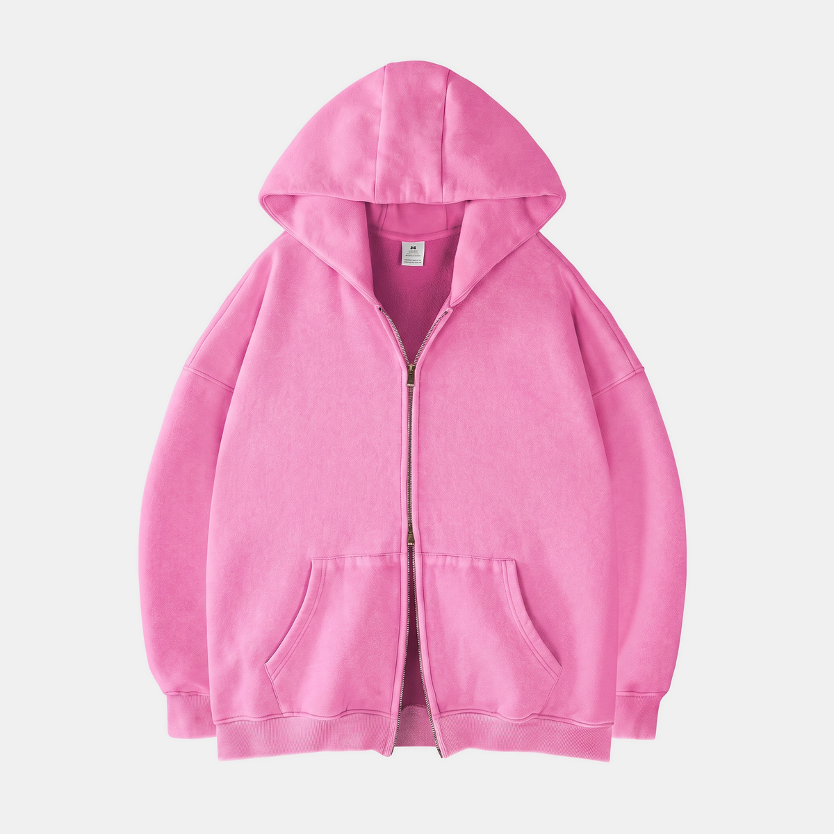 Women's Oversized Zip Up Hoodie Double Zipper Kangaroo Pocket