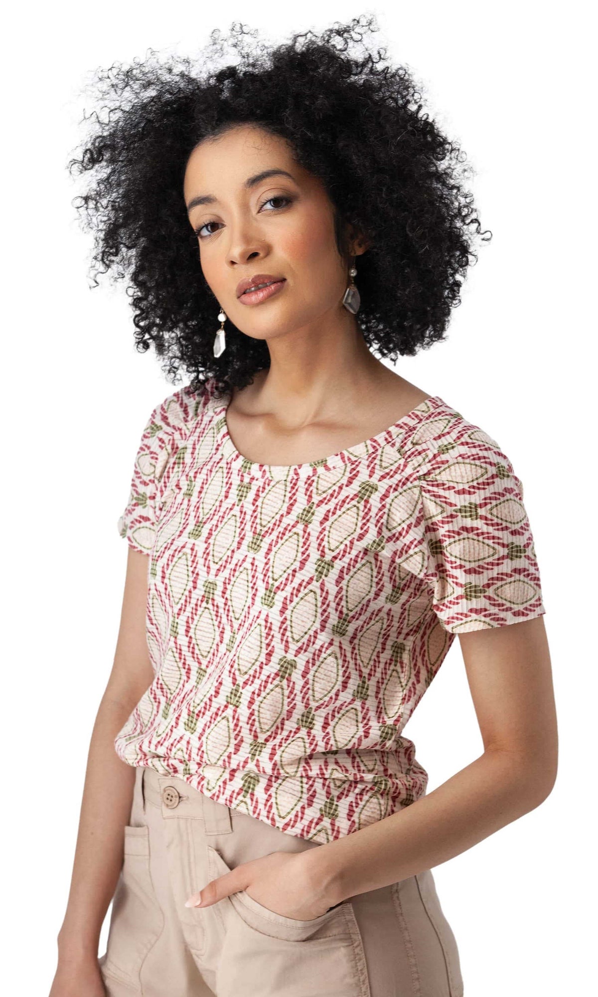 Organic Cotton Blend Printed Short Sleeve Tee