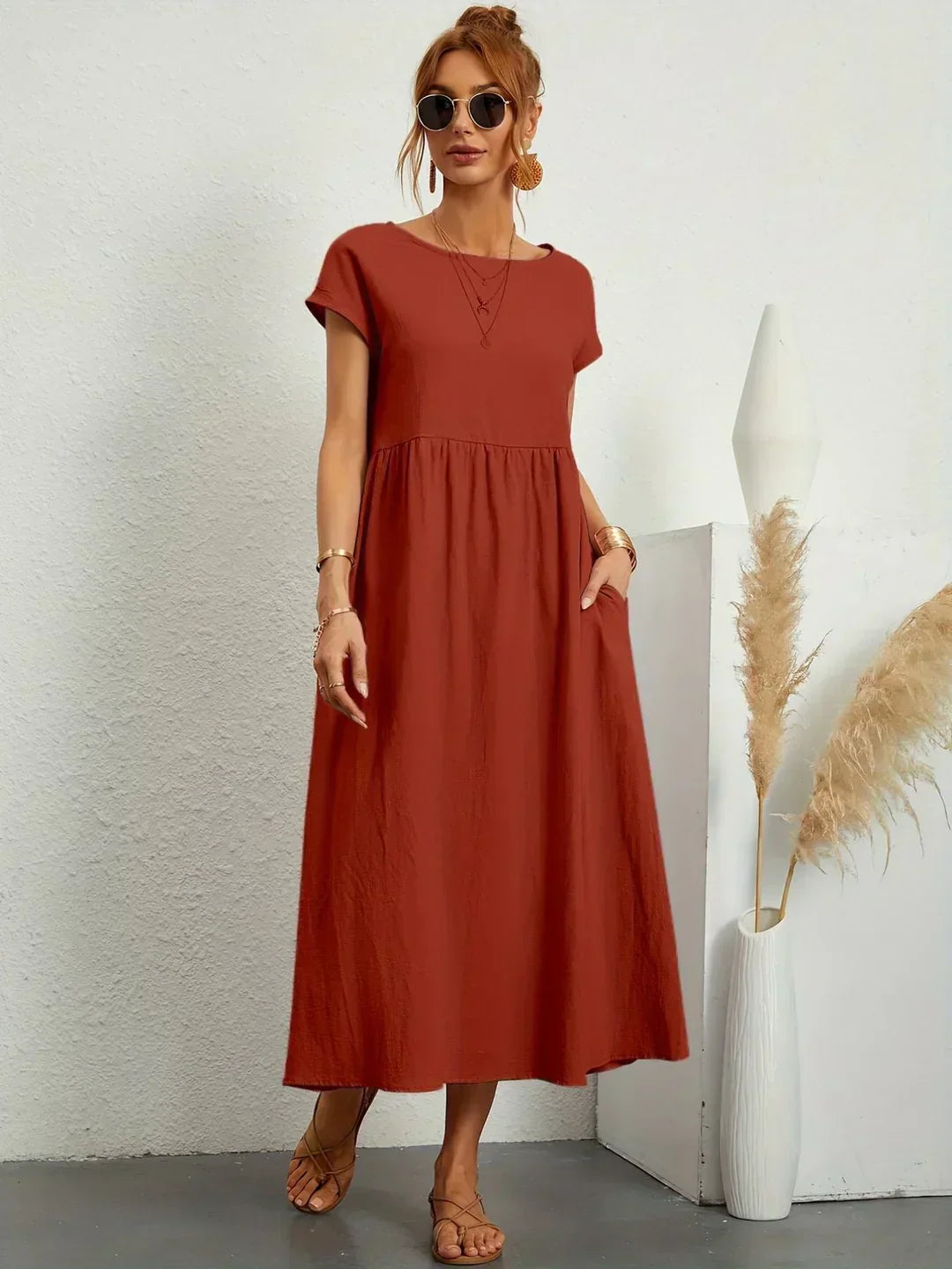 Gabrielle | Elegant Flowing Midi Dress