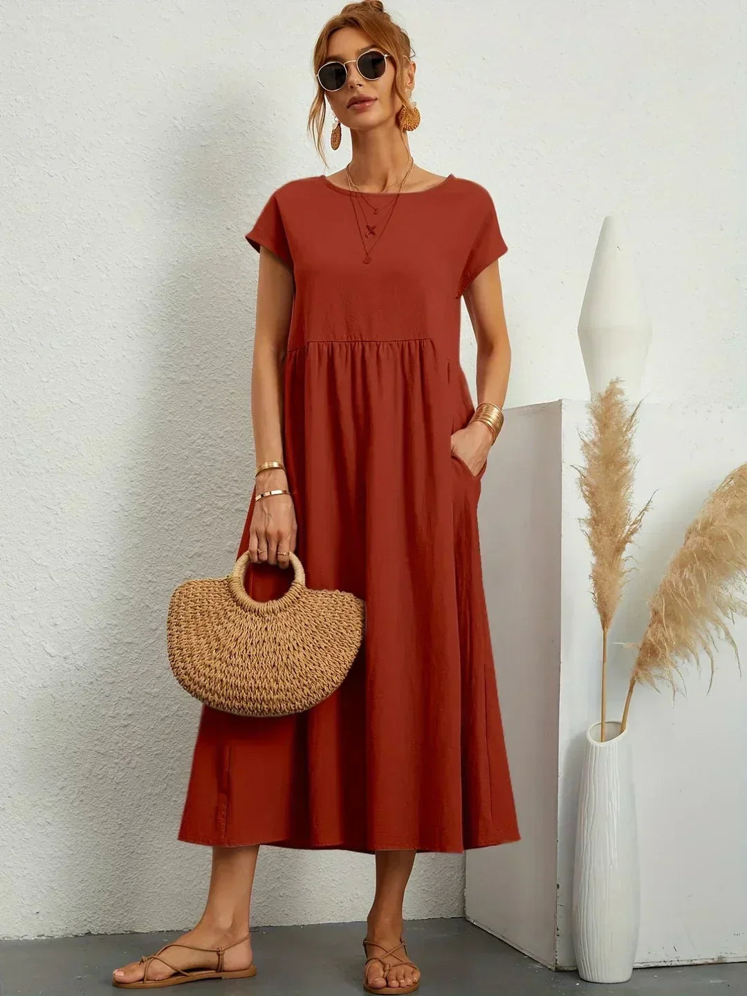Gabrielle | Elegant Flowing Midi Dress