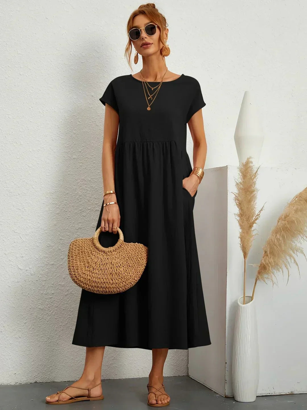 Gabrielle | Elegant Flowing Midi Dress