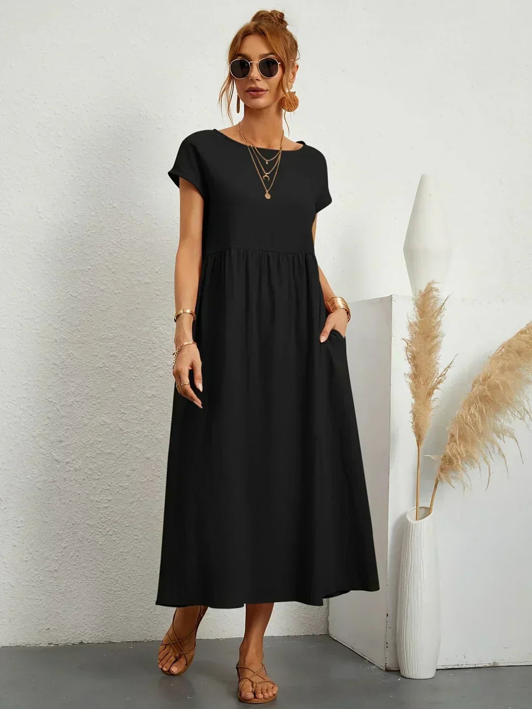 Gabrielle | Elegant Flowing Midi Dress