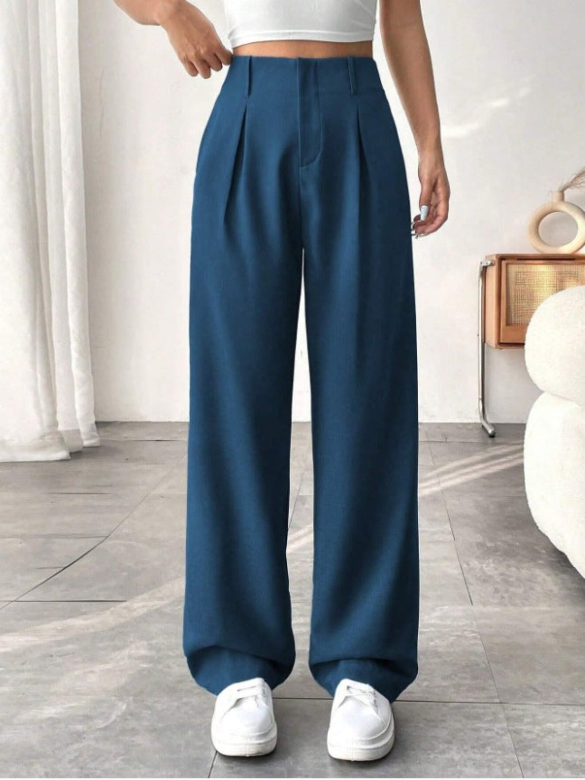 BELISIMA – Elegant Pleated Wide-Leg Office Trouser