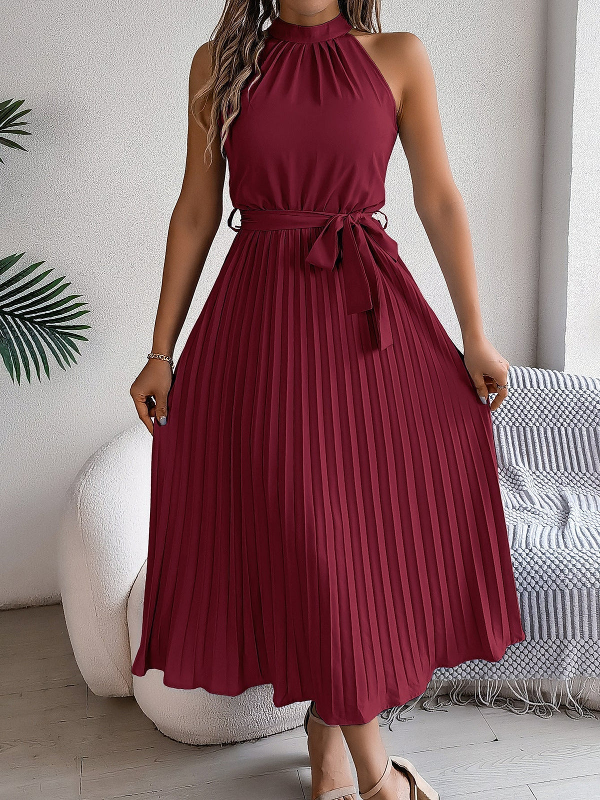 CHARLOTTE – Graceful Pleated Midi Dress