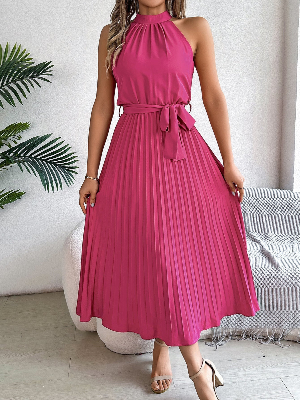 CHARLOTTE – Graceful Pleated Midi Dress