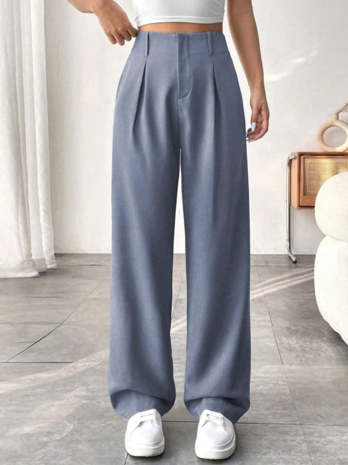 BELISIMA – Elegant Pleated Wide-Leg Office Trouser