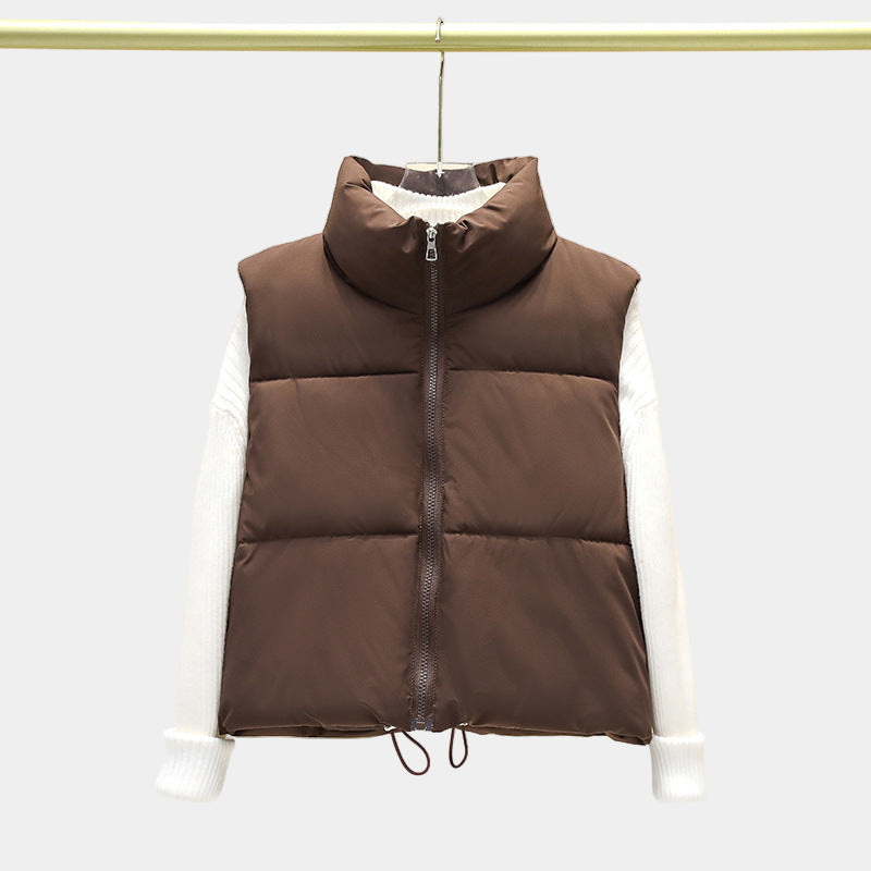 MILA™ - Casual Stand Collar Cropped Zip Coat for Cold Weather