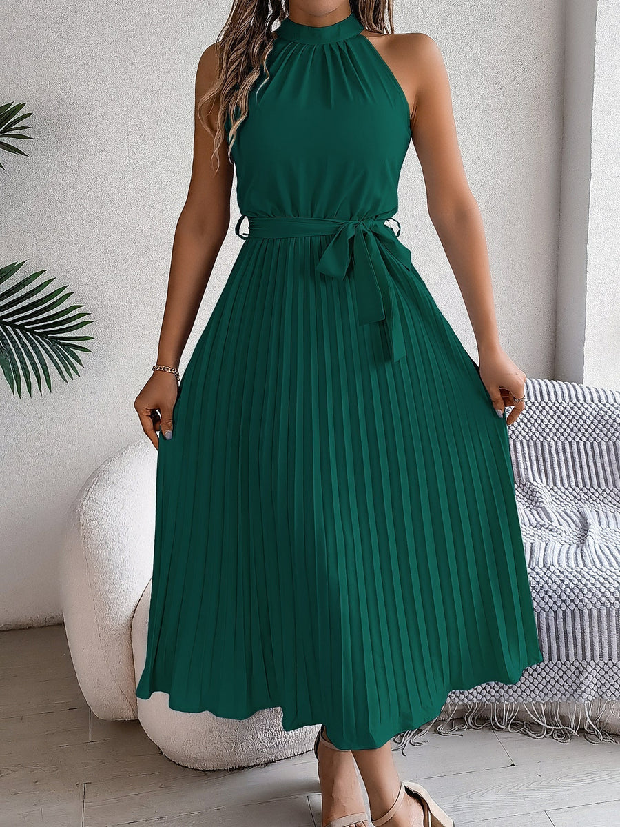 CHARLOTTE – Graceful Pleated Midi Dress