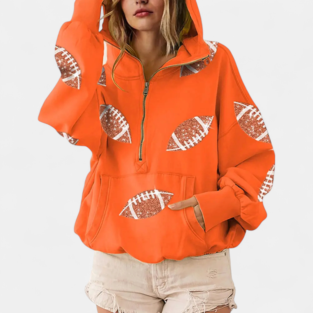 JORDAN™ – Bold Football Print Zip Hoodie
