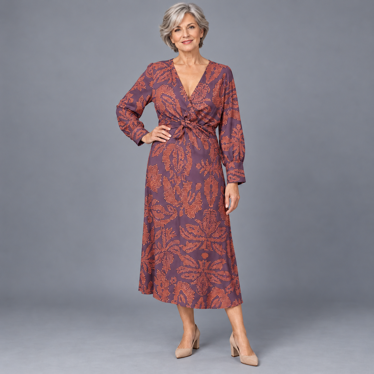Isabella | Printed Midi Dress