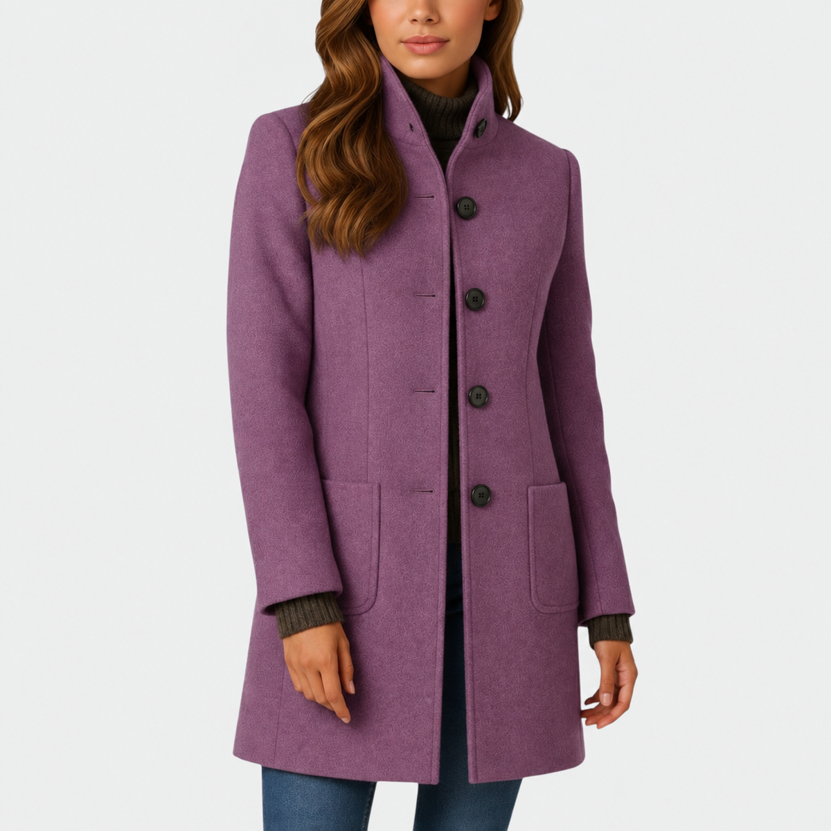 Clara | Elegant Tailored Button-Front Coat
