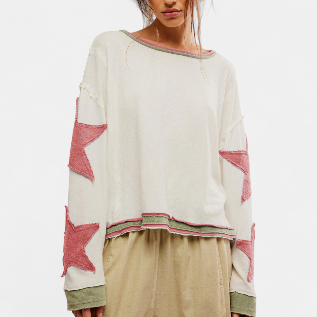 BRYNN™ – Printed Drop-Shoulder Sweatshirt