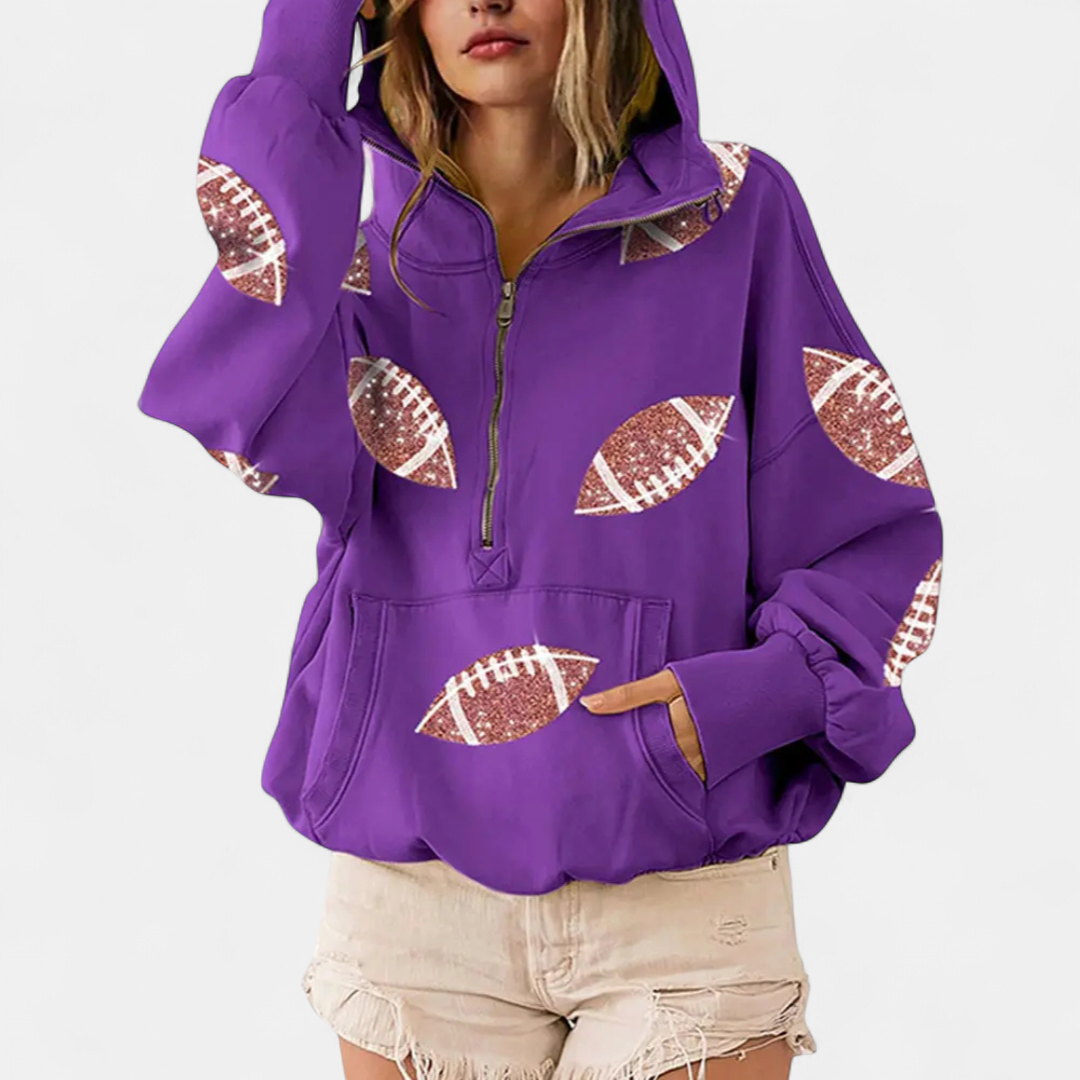 JORDAN™ – Bold Football Print Zip Hoodie