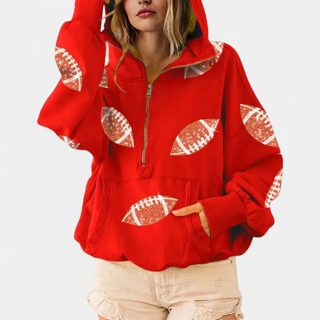 JORDAN™ – Bold Football Print Zip Hoodie