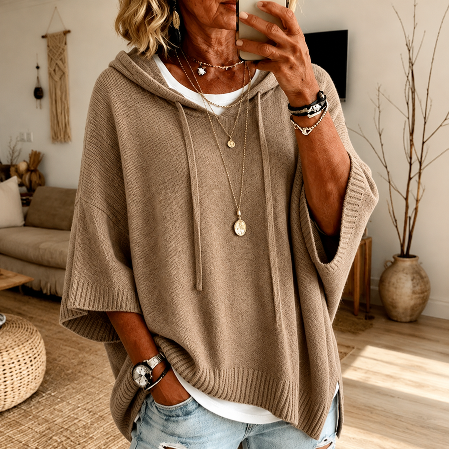 Manon | Relaxed Hooded Poncho Sweatshirt