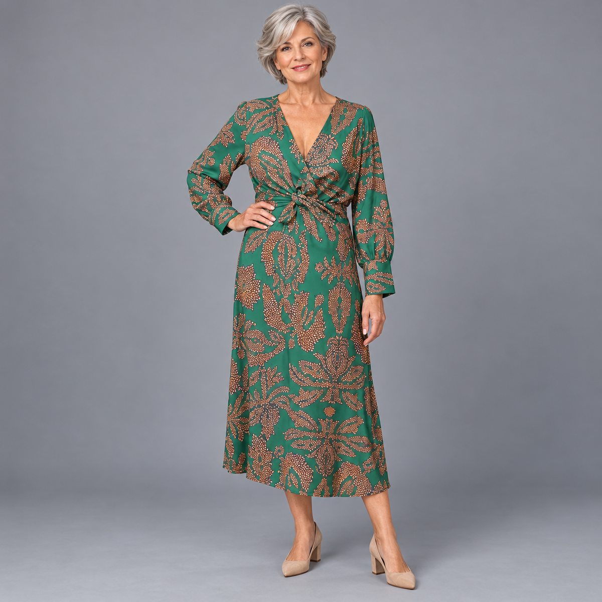 Isabella | Printed Midi Dress