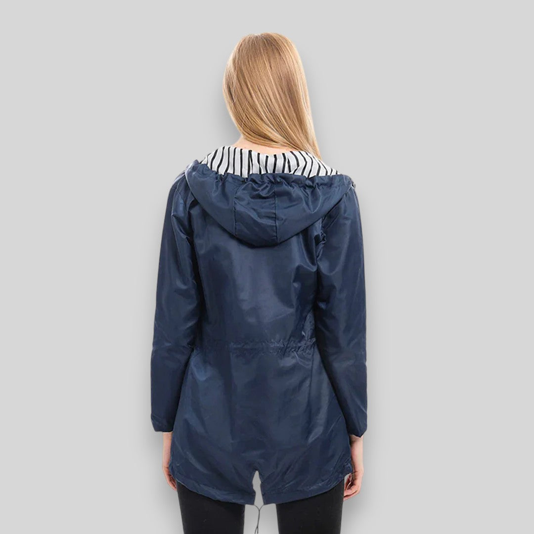 Vada | Hooded Drawstring Rain Jacket